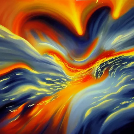 An explosion in orange and blue - is it destructive? Or a new beginning?